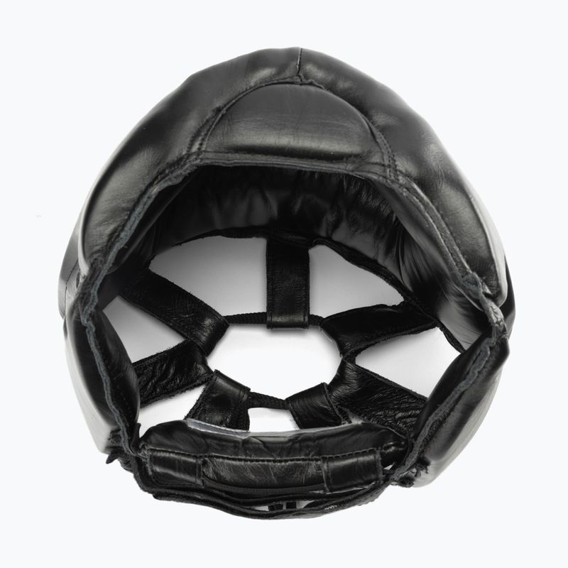 Casco da boxe in pelle Everlast da uomo con protezione guance e mento nero 350 BLK - S/M 6