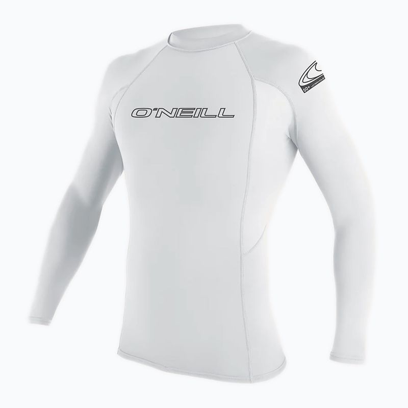 O'Neill Basic Skins Rash Guard a maniche lunghe da uomo per il nuoto, bianco