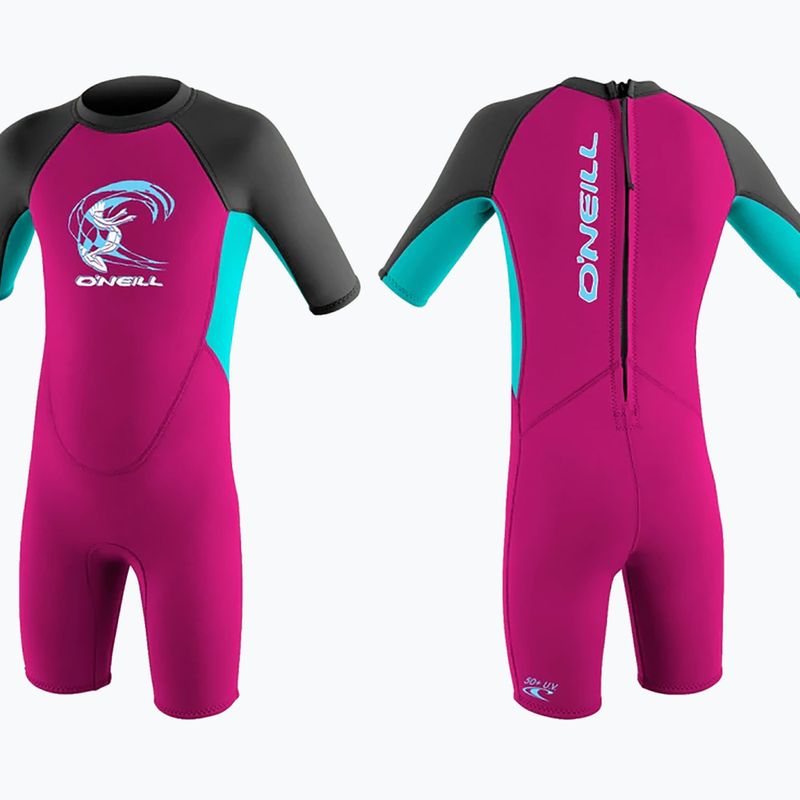 O'Neilller Reactor-2 2 mm Back Zip S/S dr8/berry/lt aqua/graph schiuma da nuoto per bambini