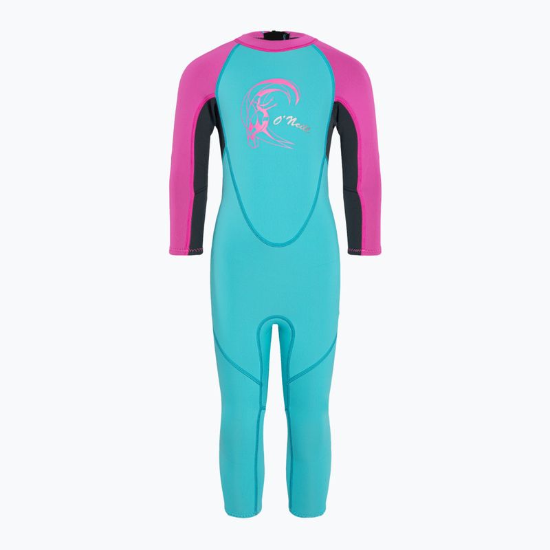 O'Neilller Reactor-2 2 mm Back Zip Full dg5/lt aqua/graph/berry schiuma da nuoto per bambini