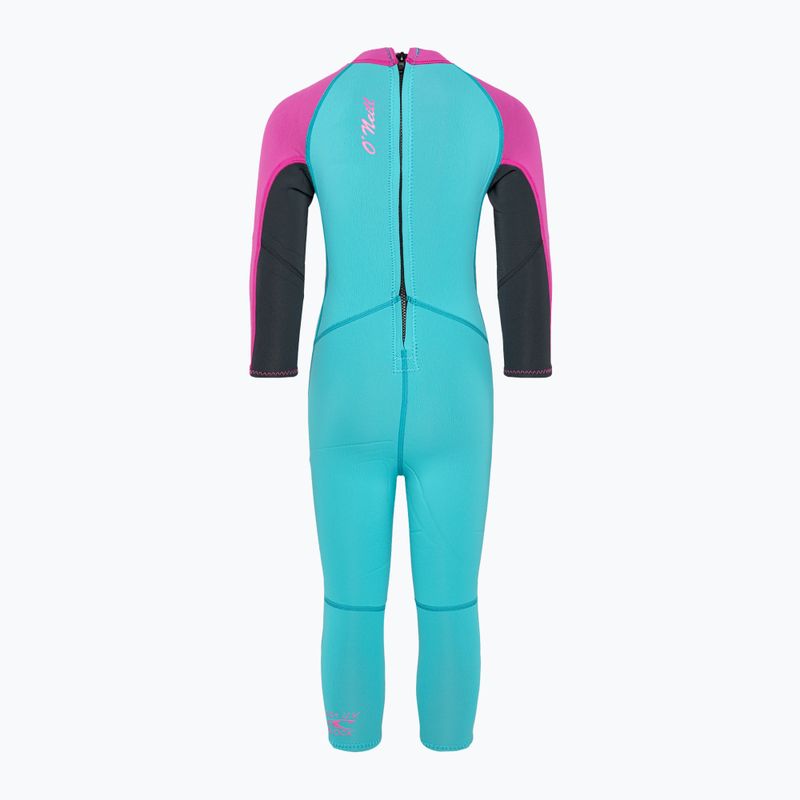 O'Neilller Reactor-2 2 mm Back Zip Full dg5/lt aqua/graph/berry schiuma da nuoto per bambini 2