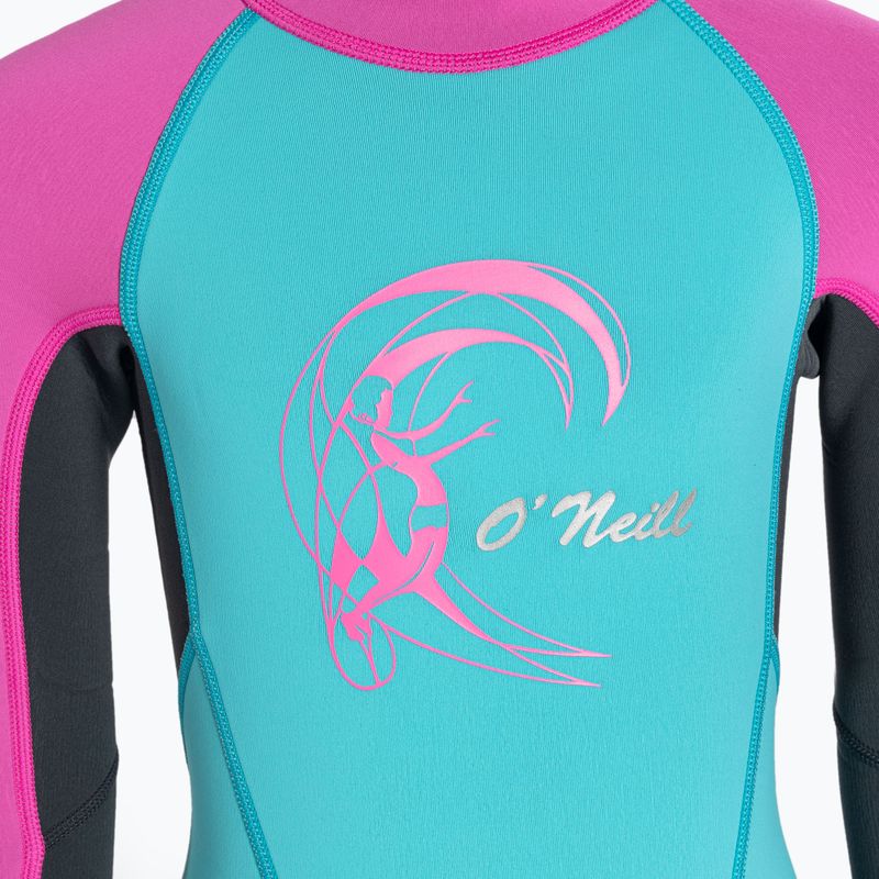 O'Neilller Reactor-2 2 mm Back Zip Full dg5/lt aqua/graph/berry schiuma da nuoto per bambini 3