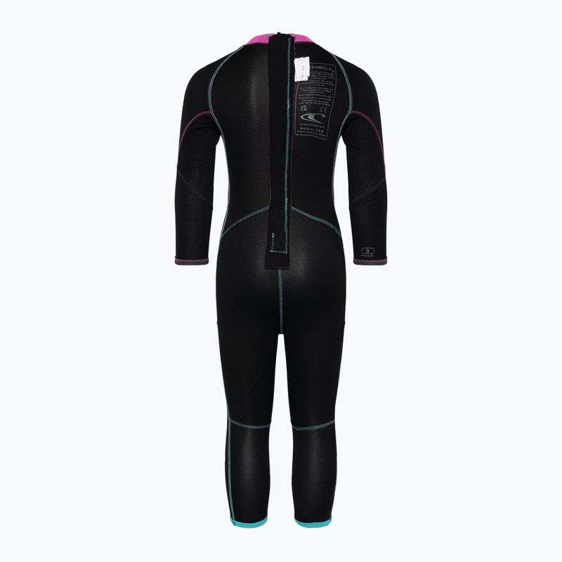O'Neilller Reactor-2 2 mm Back Zip Full dg5/lt aqua/graph/berry schiuma da nuoto per bambini 7