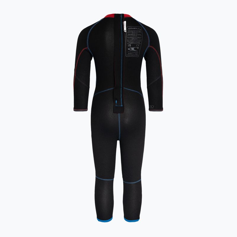 O'Neilller Reactor-2 2 mm Back Zip Full bambini nuotare schiuma ej9/ocean/graph/red 7