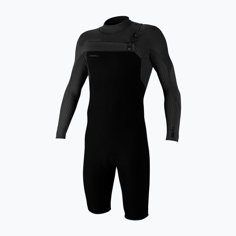 Uomo O'Neill Hyperfreak 2 mm Chest Zip L/S Spring nero schiuma da nuoto