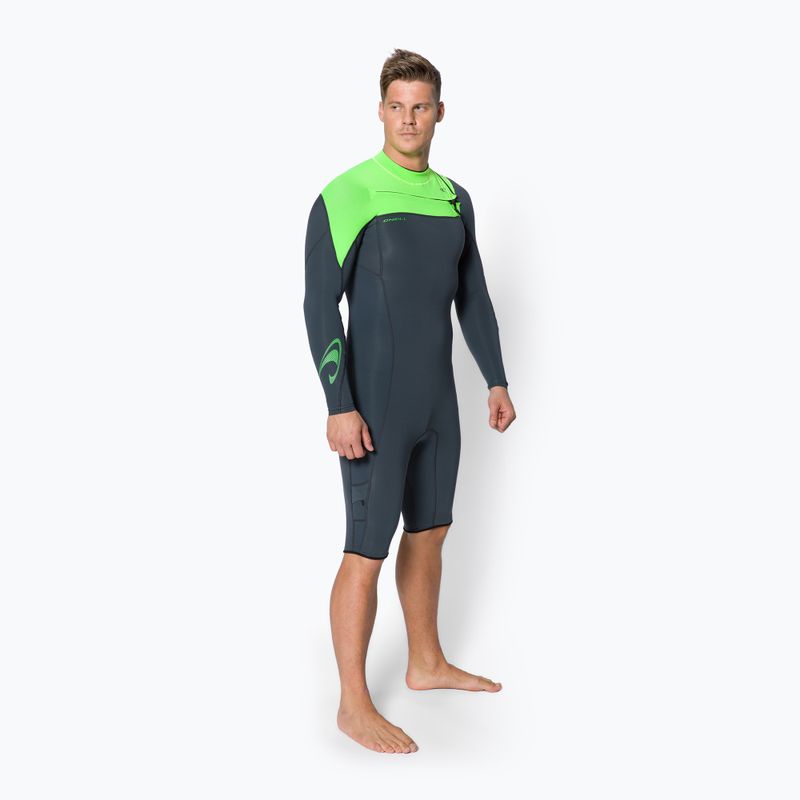 Uomo O'Neill Hammer 2 mm Chest Zip L/S Spring hl7/graphite/dayglo Swim Foam