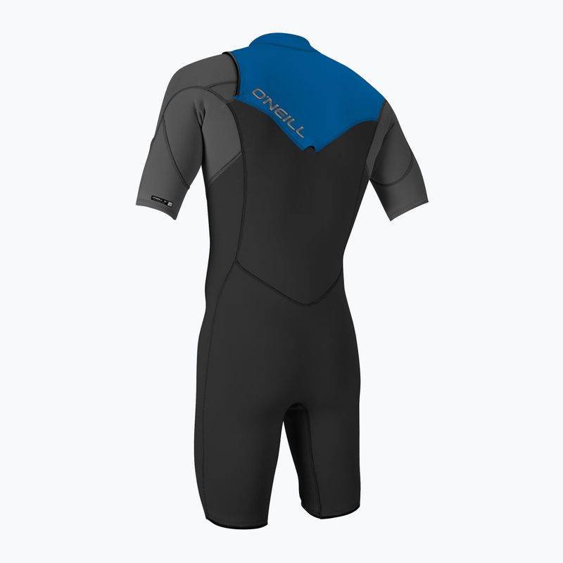 O'Neill Hammer 2 mm Chest Zip S/S Spring nero/grafite/ocean schiuma nuoto bambini 2
