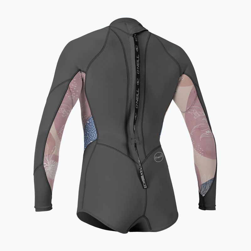 O'Neill Bahia 2/1 Back Zip LS Bambini Swim Foam Spring grafite/desert bloom/drift bl 2