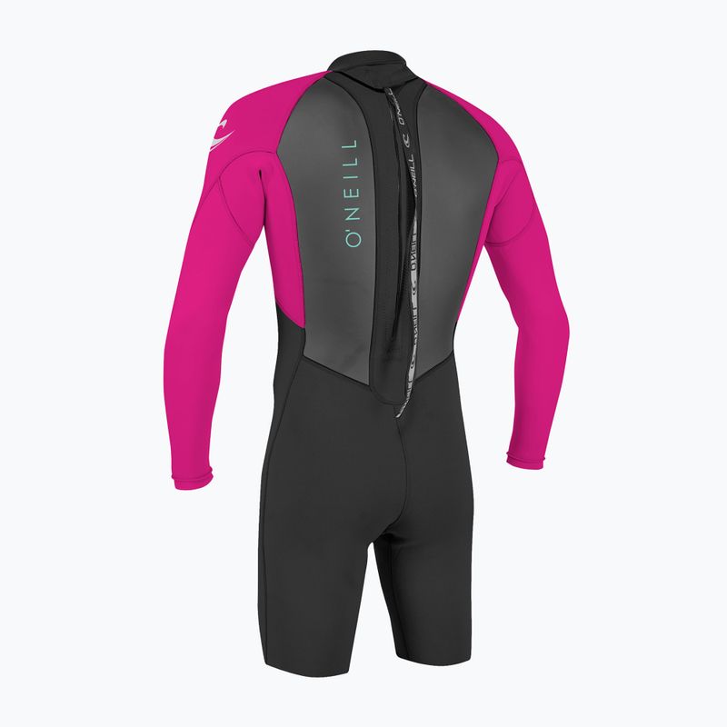 Muta per bambini O'Neill Youth Reactor-2 2mm Back Zip LS Spring black/berry 2
