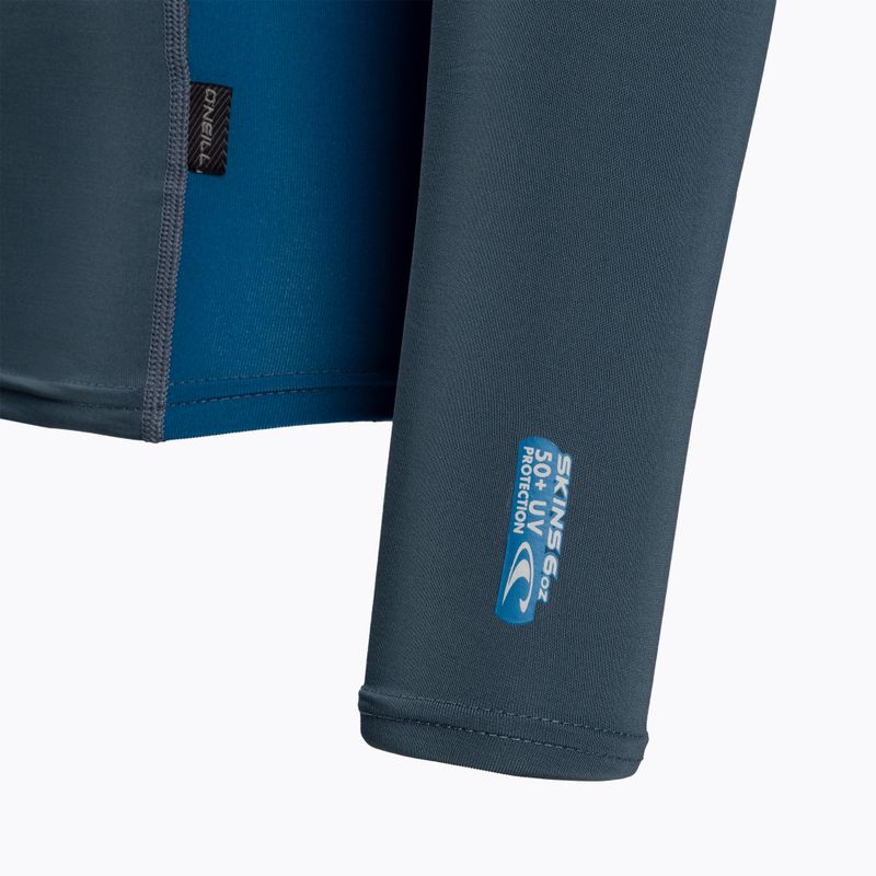 O'Neill Premium Skins Rash Guard a manica lunga da uomo per il nuoto, blu cadetto/blu ultra/cade 4