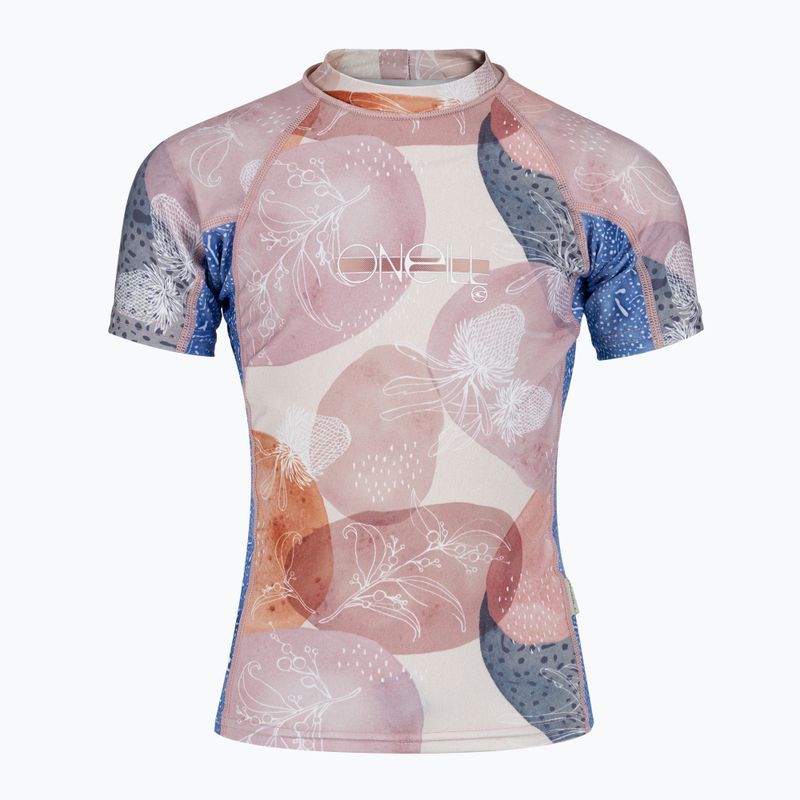O'Neill Premium Skins Rash Guard - maglietta da bagno per bambini deserto/fioritura/diritto/azzurro