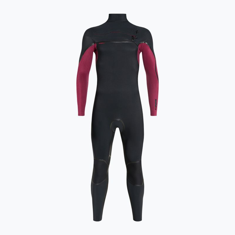 Muta uomo O'Neill Hyperfreak Fire 4/3+ Chest Zip Full nero/rosso scuro per il nuoto 2