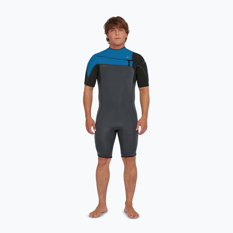 Muta da uomo per il nuoto O'Neill Hammer 2mm Chest Zip SS Spring graphite/black/ocean 3