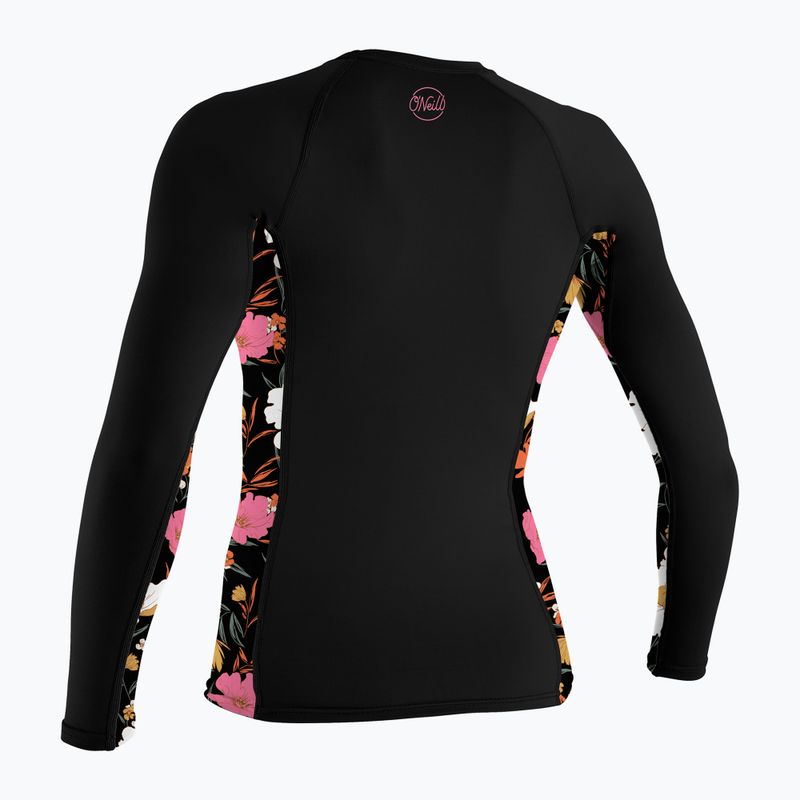Nuoto donna manica lunga O'Neill Side Print Rash Guard nero/bluemchen 2