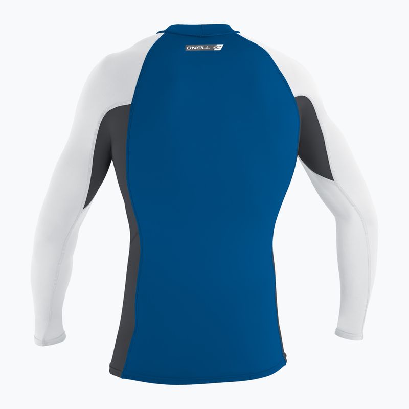O'Neill Premium Skins Rash Guard Uomo mare profondo/ grafite/ bianco manica lunga nuoto 2