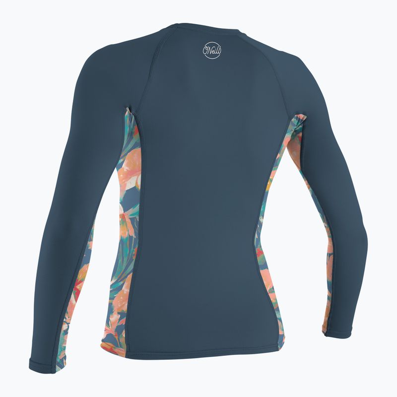 Nuoto donna maniche lunghe O'Neill Side Print Rash Guard copen blue/painted tropics 2