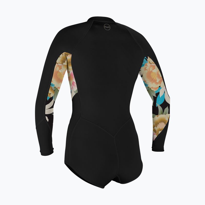 Schiuma da nuoto da donna O'Neill Bahia 2/1 Front Zip Short Spring nero/mikah floreale/nero 2