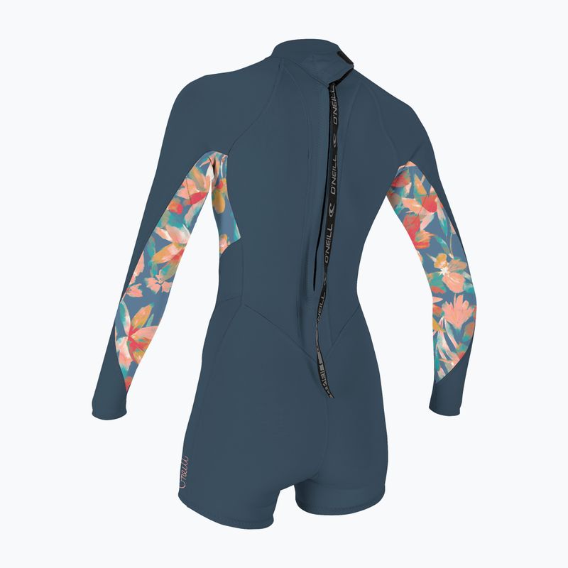 Muta da nuoto da donna O'Neill Bahia 2/1 Back Zip LS Spring copen blue/painted tropics/copen blue 2