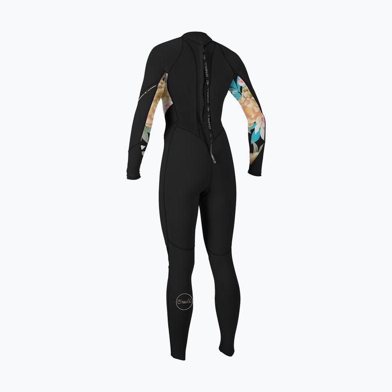 Muta da donna O'Neill Bahia 3/2 Back Zip Full nero/mikah floreale/nero 2