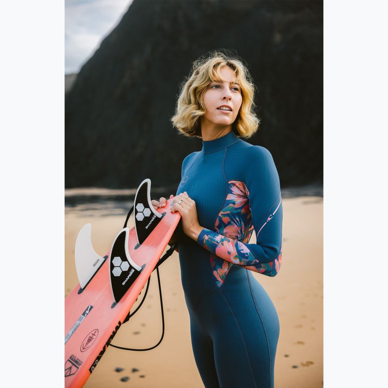 Schiuma da nuoto da donna O'Neill Bahia 3/2 Back Zip Full copen blue/painted tropics/painted tropics 12