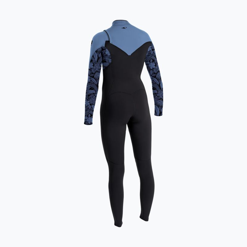 Muta da nuoto donna O'Neill Epic 5/4 mm Chest Zip Full black/stormy palm/faded denim 2