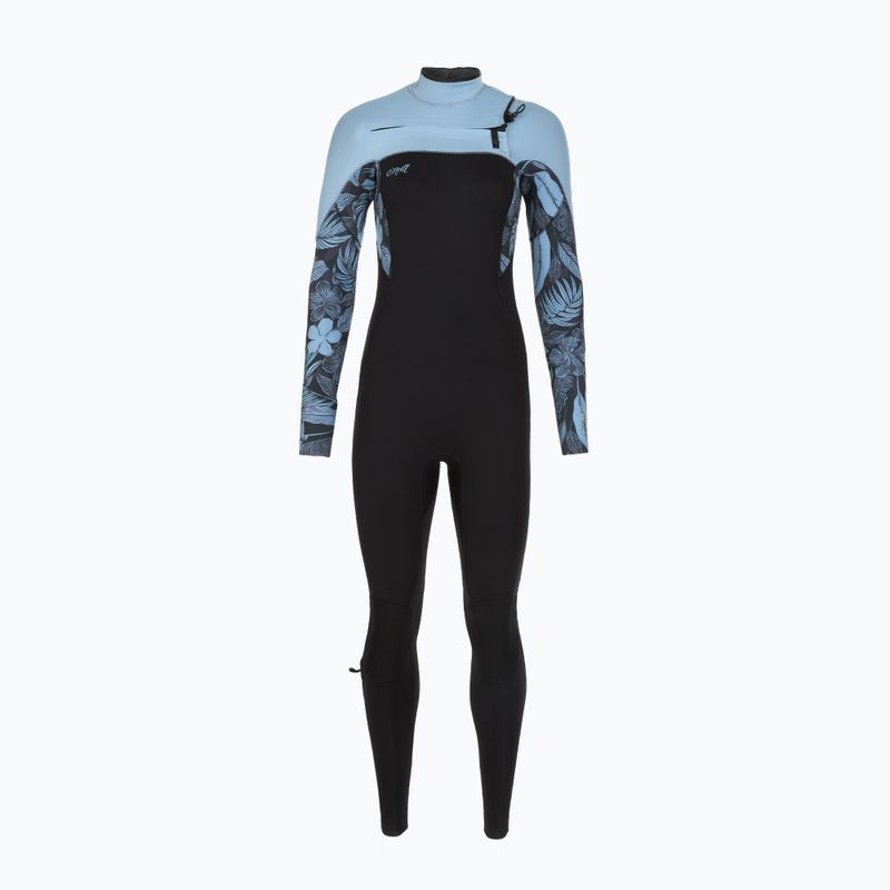 Muta da nuoto donna O'Neill Epic 5/4 mm Chest Zip Full black/stormy palm/faded denim 2