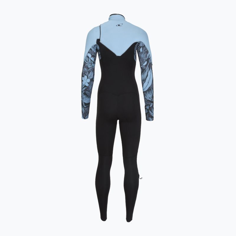 Muta da nuoto donna O'Neill Epic 5/4 mm Chest Zip Full black/stormy palm/faded denim 3