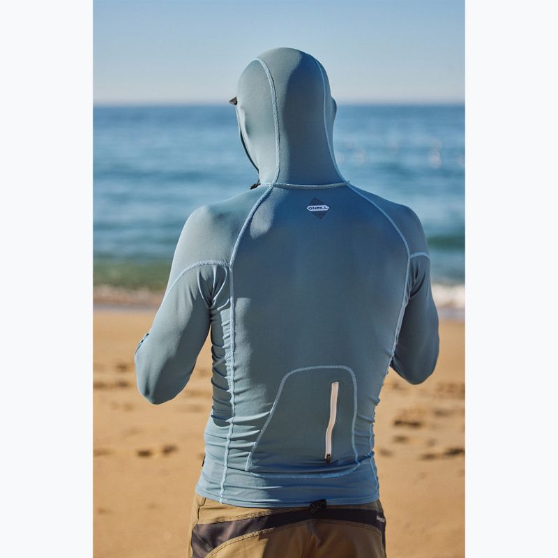 Maglia a maniche lunghe da nuoto uomo O'Neill Hyperfreak Skins Rash Guard Hooded blue fusion/blue fusion 5