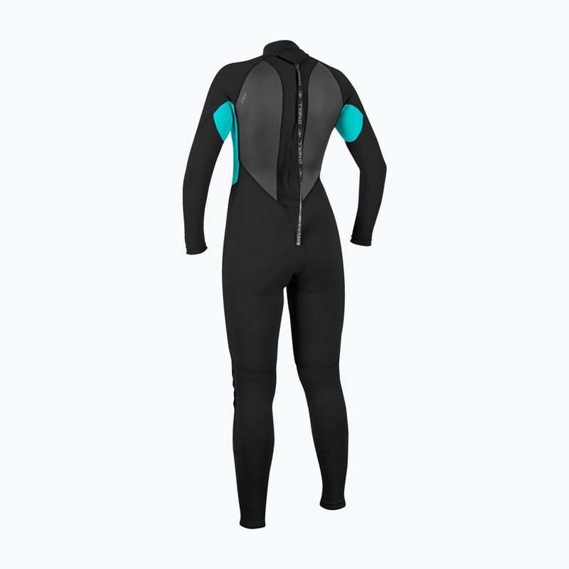 Muta da nuoto donna O'Neill Reactor-2 3/2 mm Back Zip Full black/light aqua 2