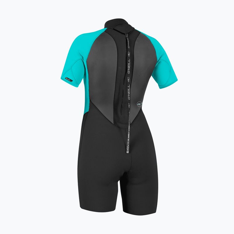 Muta da nuoto donna O'Neill Reactor-2 2mm Back Zip SS Spring IS7 black/light aqua 2