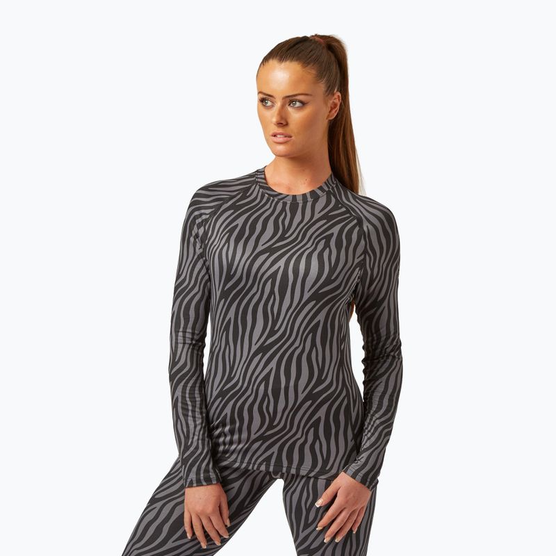 Surfanic Cozy Limited Edition Crew Neck Donna manica lunga termica zebra nera