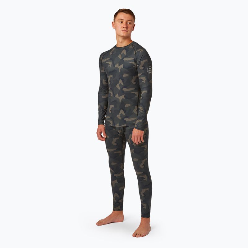 Surfanic Bodyfit Limited Edition Crew Neck Uomo manica lunga termica geo camo forestale 2