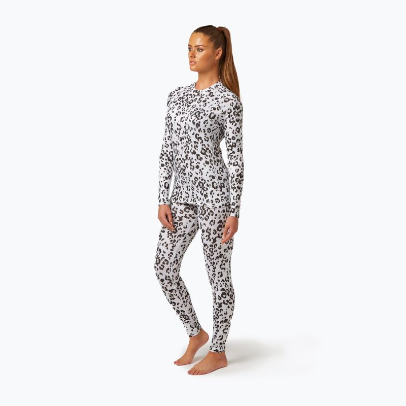 Surfanic Cozy Donna Edizione Limitata Termica Manica Lunga Girocollo Snow Leopard 2