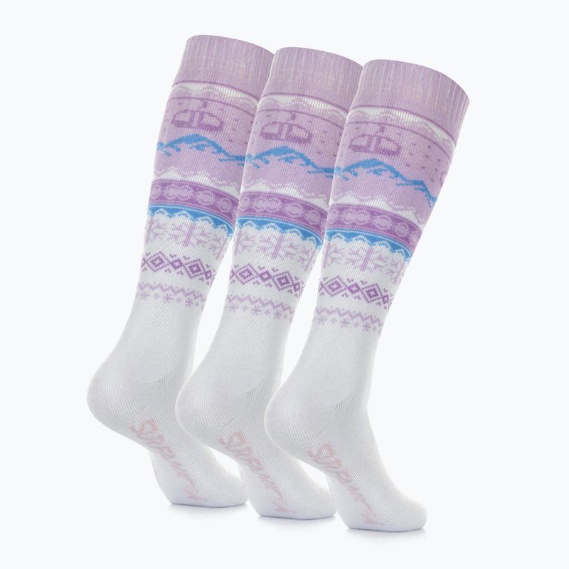 Calze da sci Surfanic Pro Tech Fairisle confezione da 3 ice lilac 3