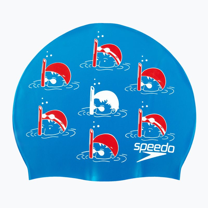 Cuffia da nuoto Speedo da bambino Slogan Print blu