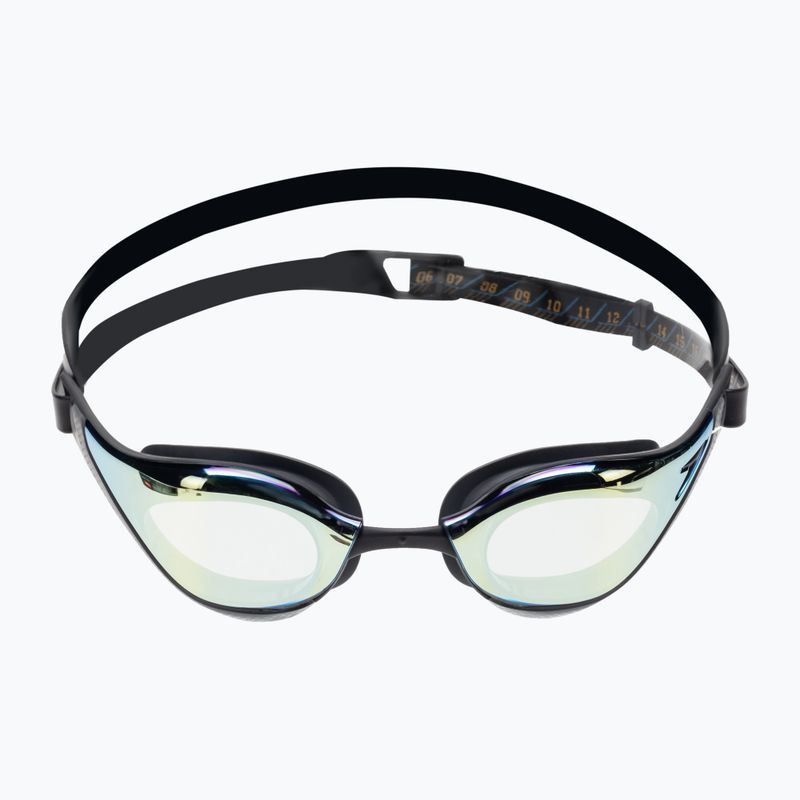 Occhialini da nuoto Speedo Fastskin Pure Focus Mirror nero/grigio freddo/oro mare 2