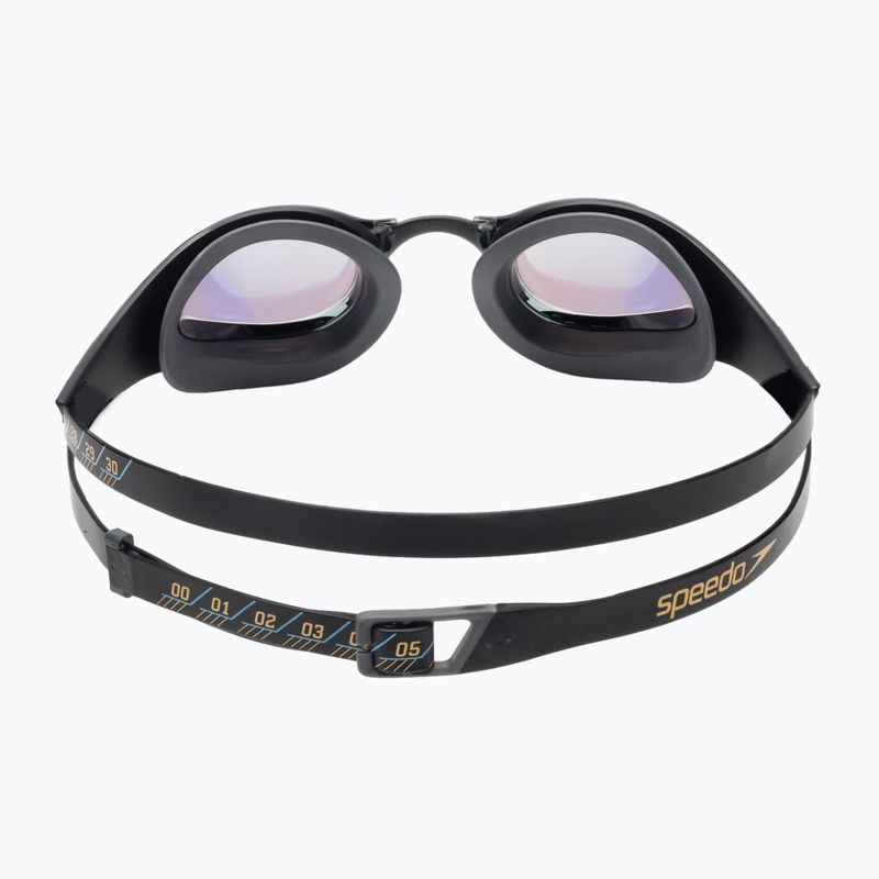 Occhialini da nuoto Speedo Fastskin Pure Focus Mirror nero/grigio freddo/oro mare 5