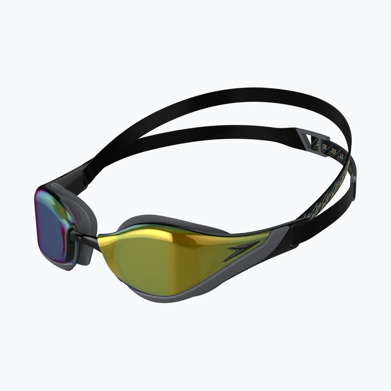 Occhialini da nuoto Speedo Fastskin Pure Focus Mirror nero/grigio freddo/oro mare 6