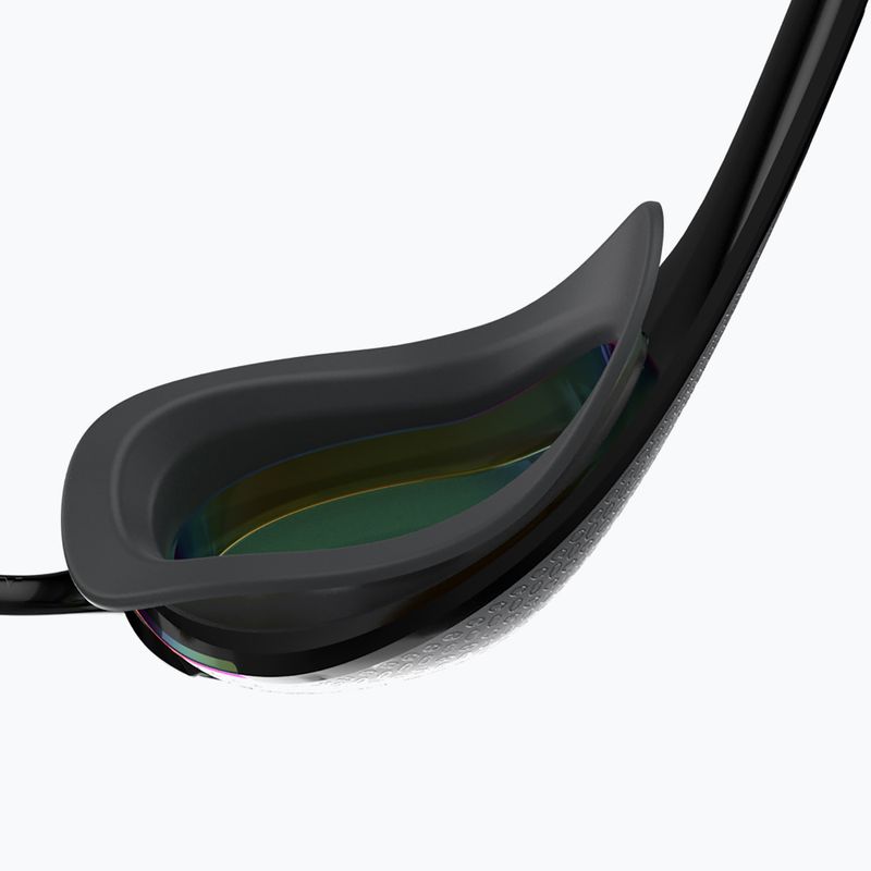 Occhialini da nuoto Speedo Fastskin Pure Focus Mirror nero/grigio freddo/oro mare 9