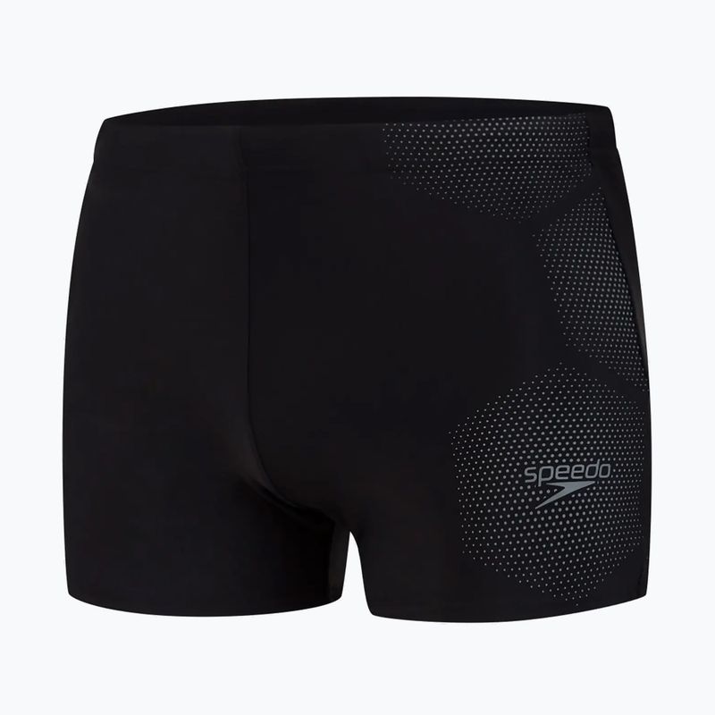 Pantaloncini da bagno Speedo Tech Placement da uomo nero/grigio 4