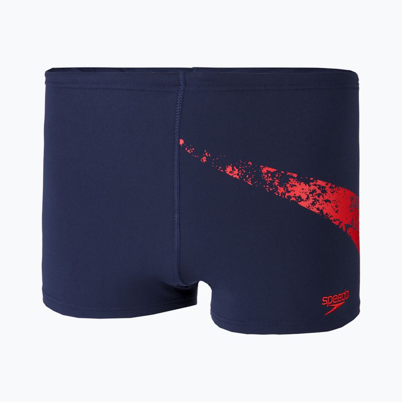 Pantaloncini da bagno Speedo Boomstar Placement da uomo, blu/rosso 5