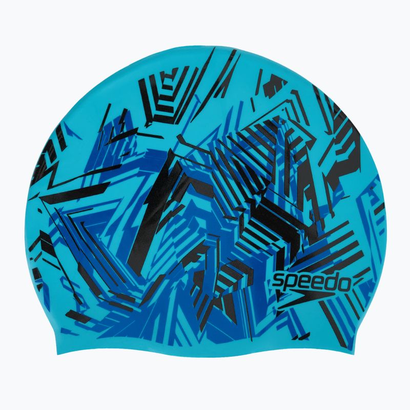 Cuffia da nuoto Speedo con stampa Slogan blu/nera per bambini