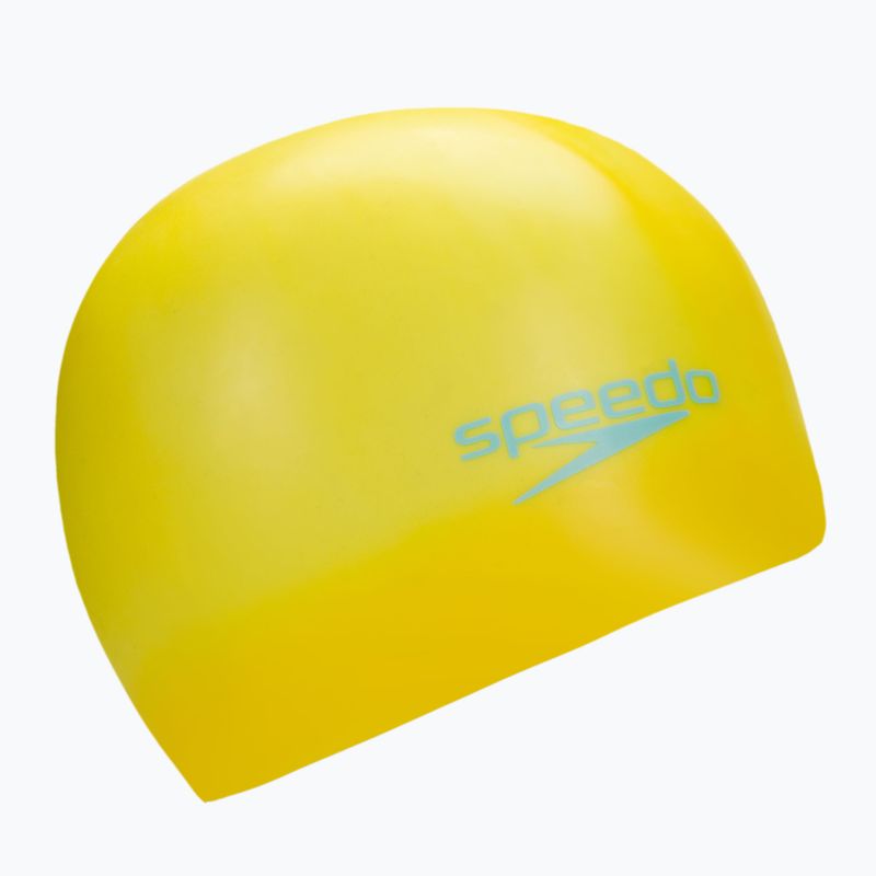 Cuffia Speedo Plain Moulded Silicone Junior giallo impero/blu freddo