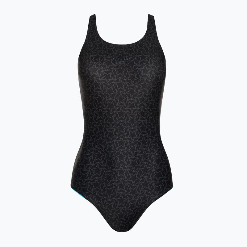 Speedo costume intero donna Boomstar Allover Muscleback nero/grigio