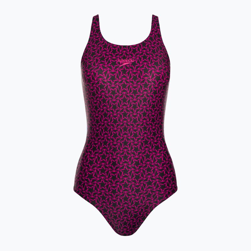 Speedo costume intero donna Boomstar Allover Muscleback nero/rosa