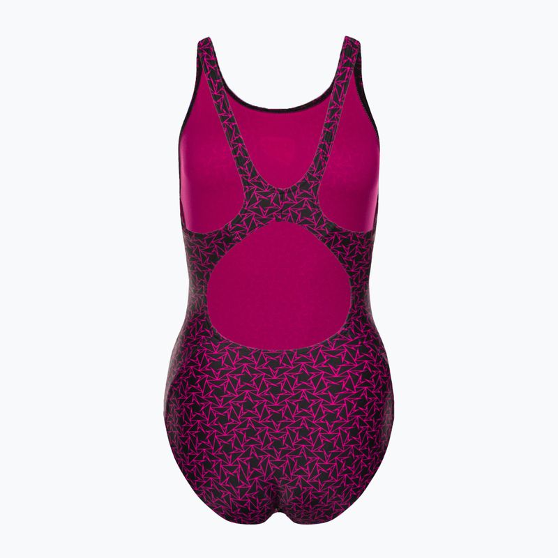 Speedo costume intero donna Boomstar Allover Muscleback nero/rosa 2