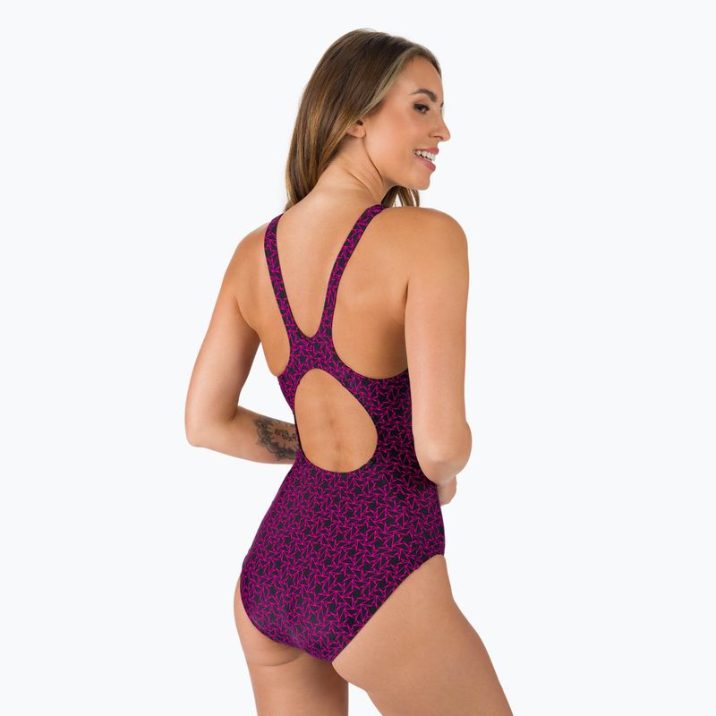 Speedo costume intero donna Boomstar Allover Muscleback nero/rosa 6