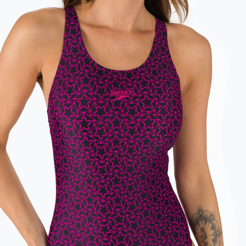 Speedo costume intero donna Boomstar Allover Muscleback nero/rosa 7