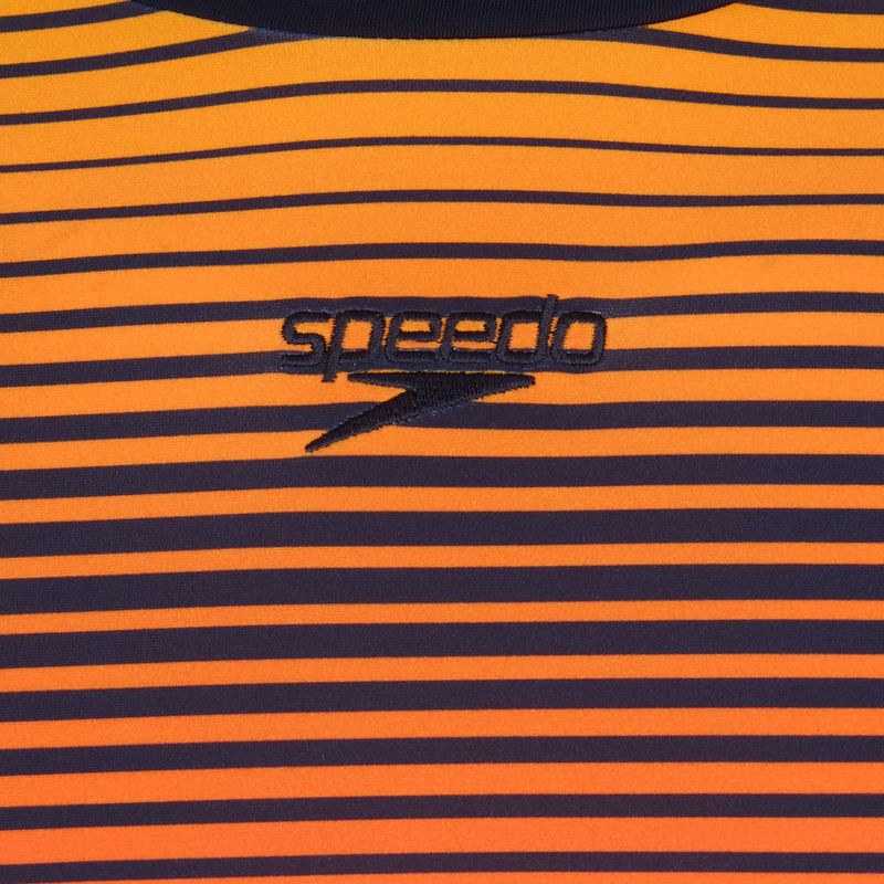 Speedo Donna Nuoto manica lunga Placement Wrap Back Top blu/arancione 3