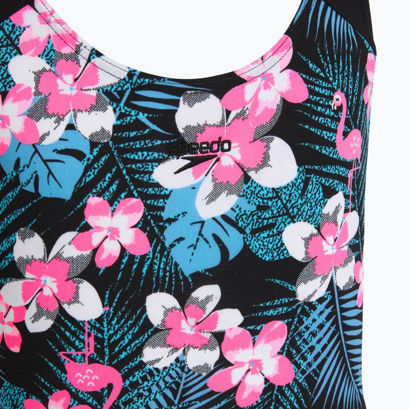Speedo Allover Splashback blu/rosa, costume intero per bambini 3